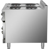 Commercial Electric Cooker 4 Burners with Electric Oven 10.4kW+4.8kW 900mm Depth |  HRQ912A