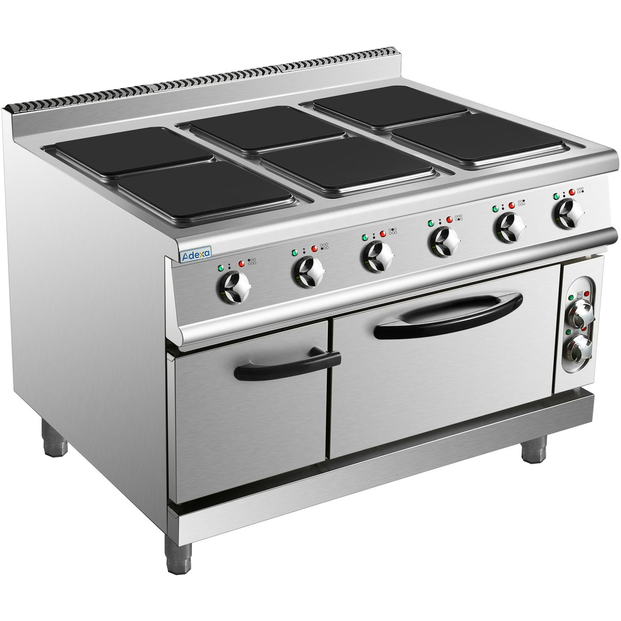 Commercial Electric Cooker 6 Square Burners With Electric Oven 24k W+4.8k W 900mm Depth |  Hsq962 B