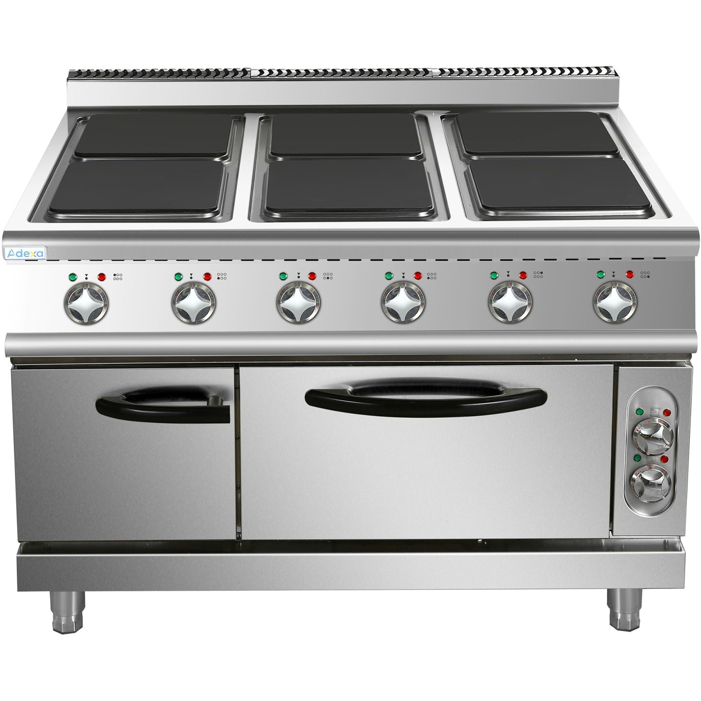 Commercial Electric Cooker 6 Square Burners with Electric Oven 24kW+4.8kW 900mm Depth |  HSQ962B