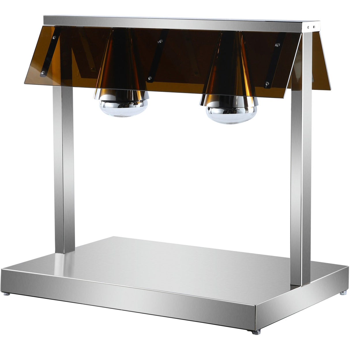 Buffet Food Warmer With Gantry Stainless Steel Warming Plate 2 Infrared Lamps Sneeze Guards 2x Gn1/1 | Htc2 Fa