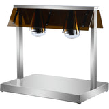 Buffet Food Warmer With Gantry Stainless Steel Warming Plate 2 Infrared Lamps Sneeze Guards 2x Gn1/1 | Htc2 Fa