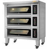 Bakery Oven Electric 3 Chambers 9 X 400x600mm Trays 400°C Digital Controls 25.2k W 380 V | Htd90 Ki