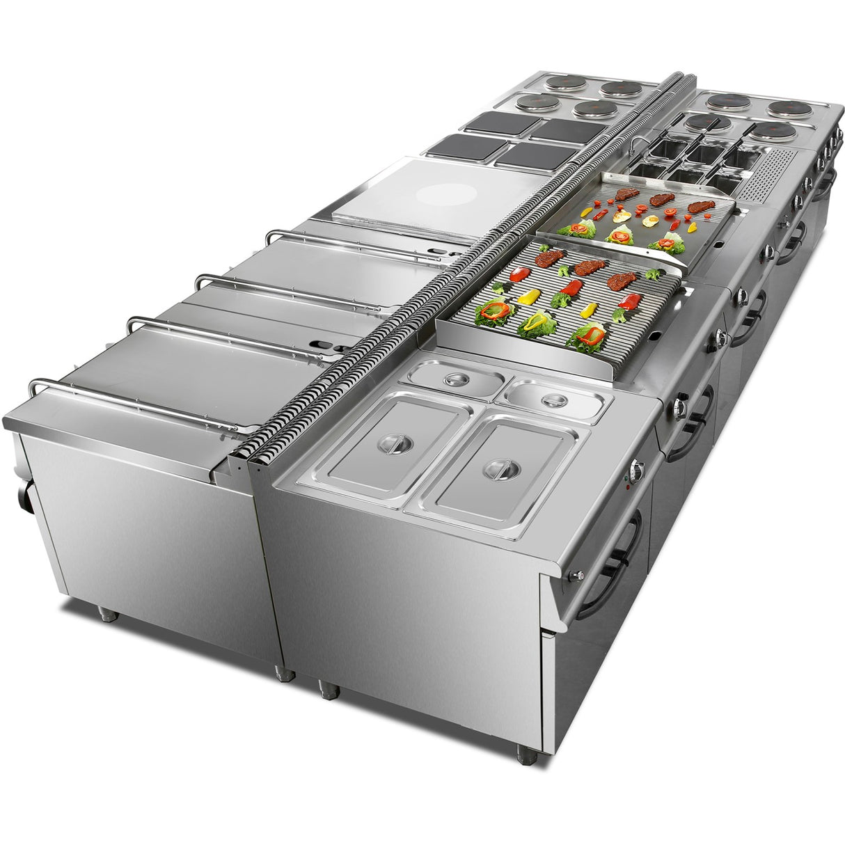 Commercial Electric Bain Marie With Cabinet 1x Gn1/1 + 2x Gn1/2 5k W 700mm Depth |  Heb709 A