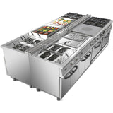 Commercial Electric Cooker 4 Burners with Electric Oven 10.4kW+4.8kW 900mm Depth |  HRQ912A