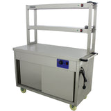 Mobile Flat Top Hot Cupboard With 2 Tier Heated Gantry 1500mm |  Hyh15 Hd