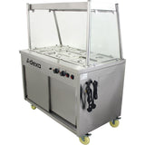 Mobile Food Service Counter With Bain Marie Top And Hot Cupboard |  Hyh3 Ws