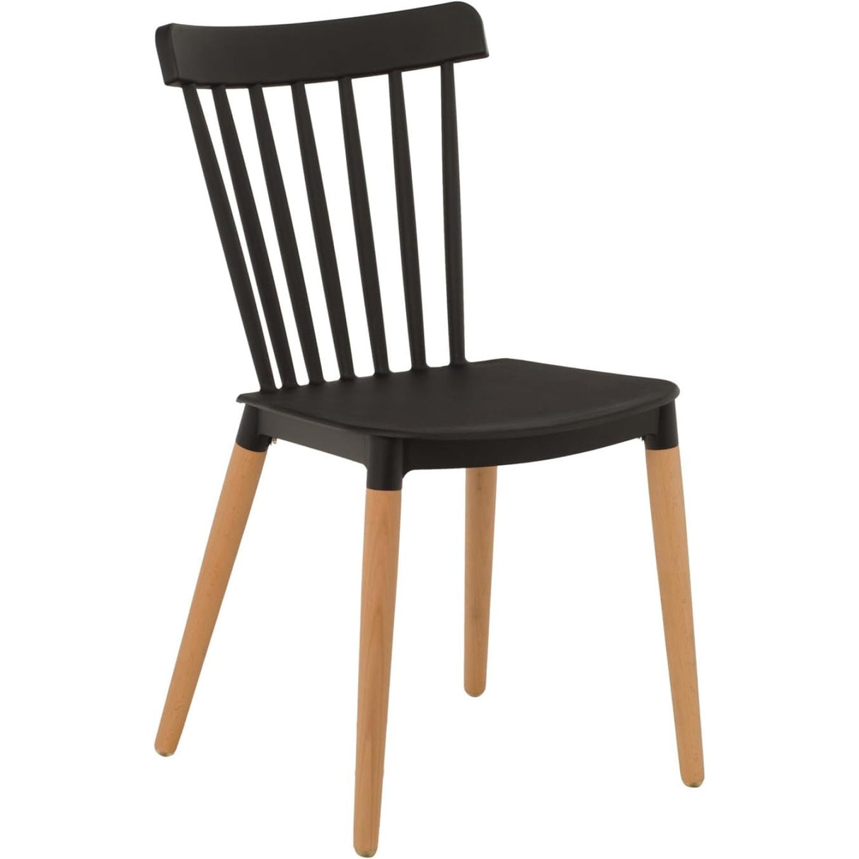 Bistro Dining Chair Straight Back Pp Seat With Beech Wood Legs Black |  Hyw01