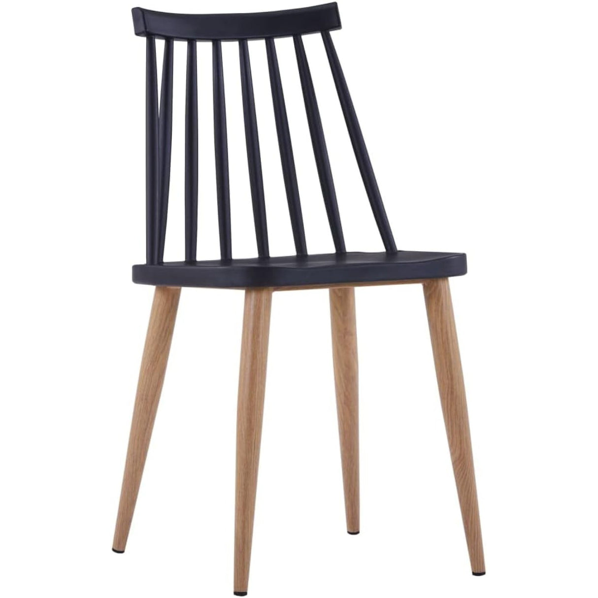 Bistro Dining Chair Straight Back Pp Seat With Metal Legs Black |  Hyw02