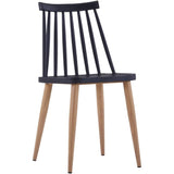 Bistro Dining Chair Straight Back Pp Seat With Metal Legs Black |  Hyw02
