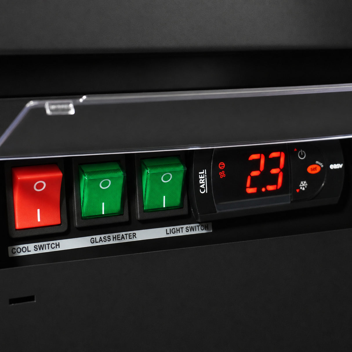 Combisteel Freezer 4 Glass Doors Black Jde 2025 F Bl *Transport On Request* **Note: There Is A Higher Inrush Current, Which Makes A Circuit Breaker With Type C Characteristic Necessary.**