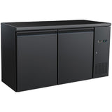 Commercial Undercounter Back Bar Refrigerator 350 L 2 Doors 1462×515×860mm Black | Jta402
