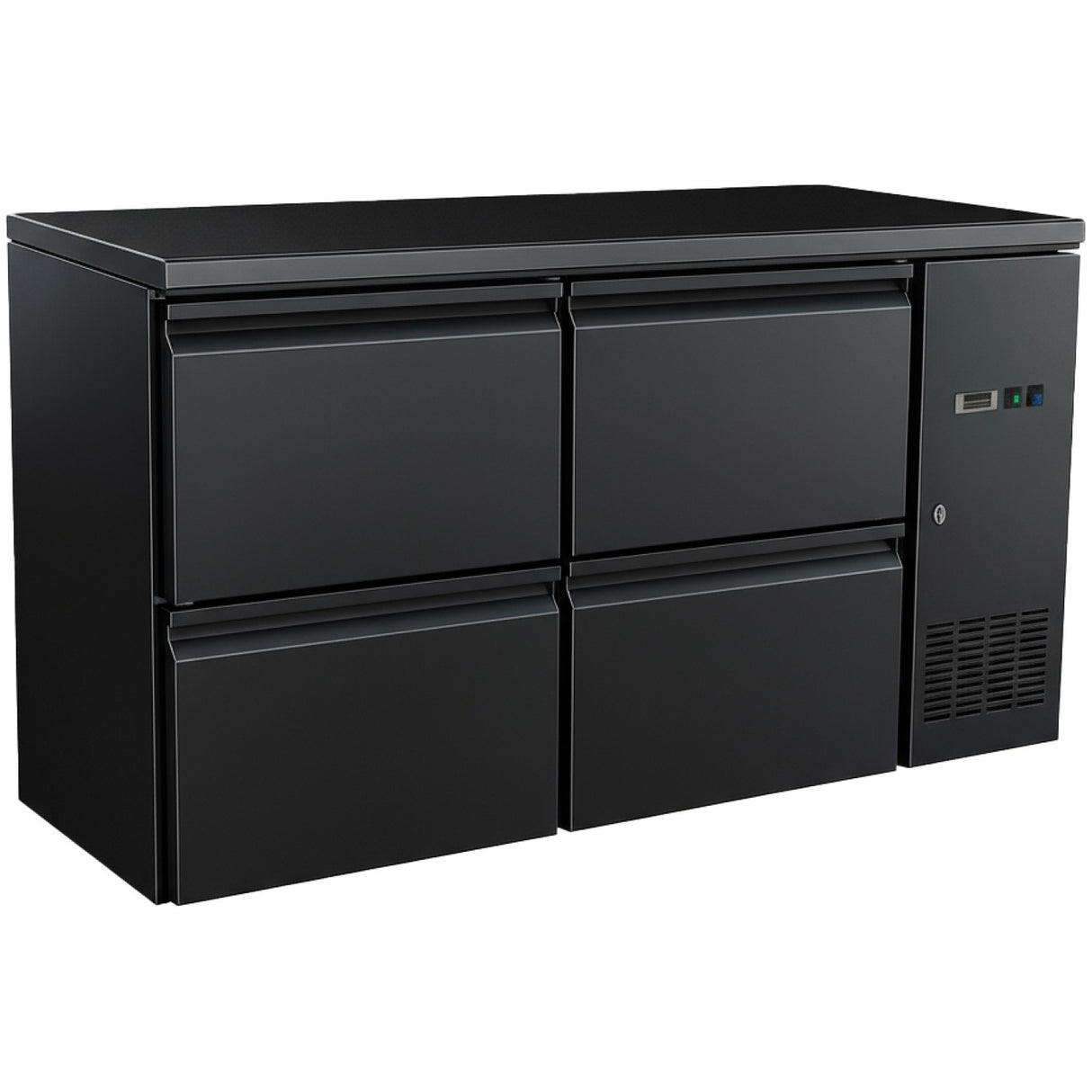 Commercial Undercounter Back Bar Refrigerator 350 L 4 Drawers 1462×515×860mm Black | Jta406