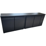 Commercial Undercounter Back Bar Refrigerator 698 L 4 Doors 2540×515×860mm Black | Jta414