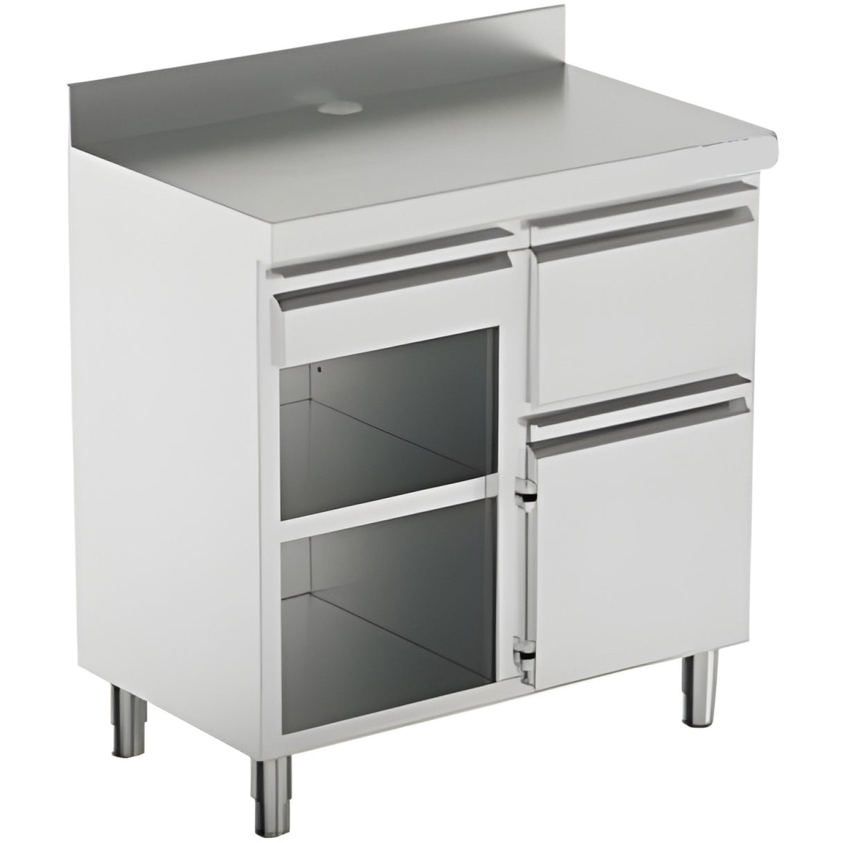 Commercial Stainless Steel Work Table Cabinet With Shelf And Backsplash 1000×600×1150mm | Kft1061