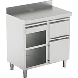 Commercial Stainless Steel Work Table Cabinet With Shelf And Backsplash 1000×600×1150mm | Kft1061
