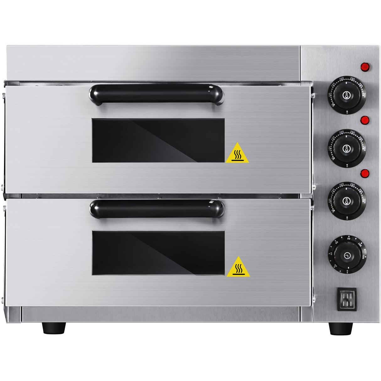 Commercial Double Pizza Oven Electric 2 Chamber 415x400mm Mechanical Controls 3k W |  Kngep2 Pt