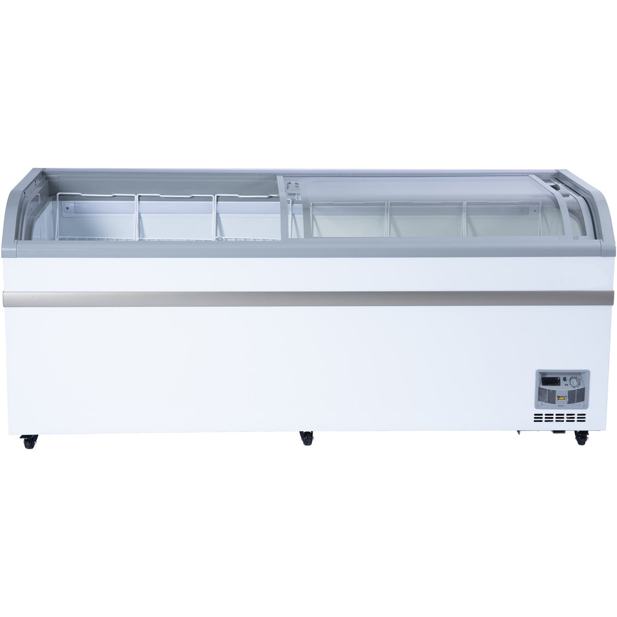 Commercial Horizontal Display Freezer 700 Litres 2 Glass Doors 6 Shelves 2000x757x858mm Ventilated Cooling | Kobe216