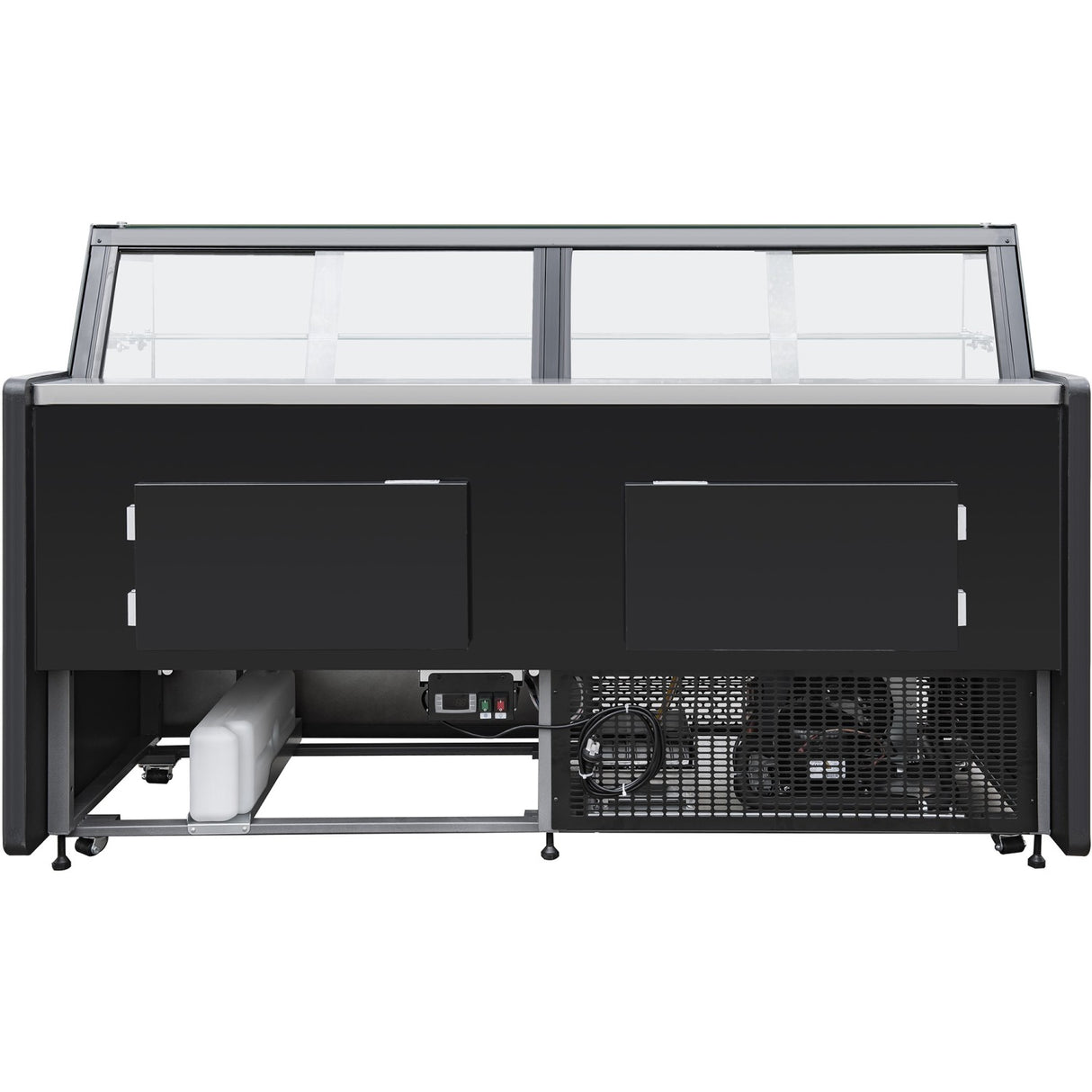 Serve Over Deli Counter Black Front Straight Glass Front Width 1330mm | Bluel104