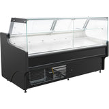 Serve Over Deli Counter Black Front Straight Glass Front Width 2580mm | Bluel110