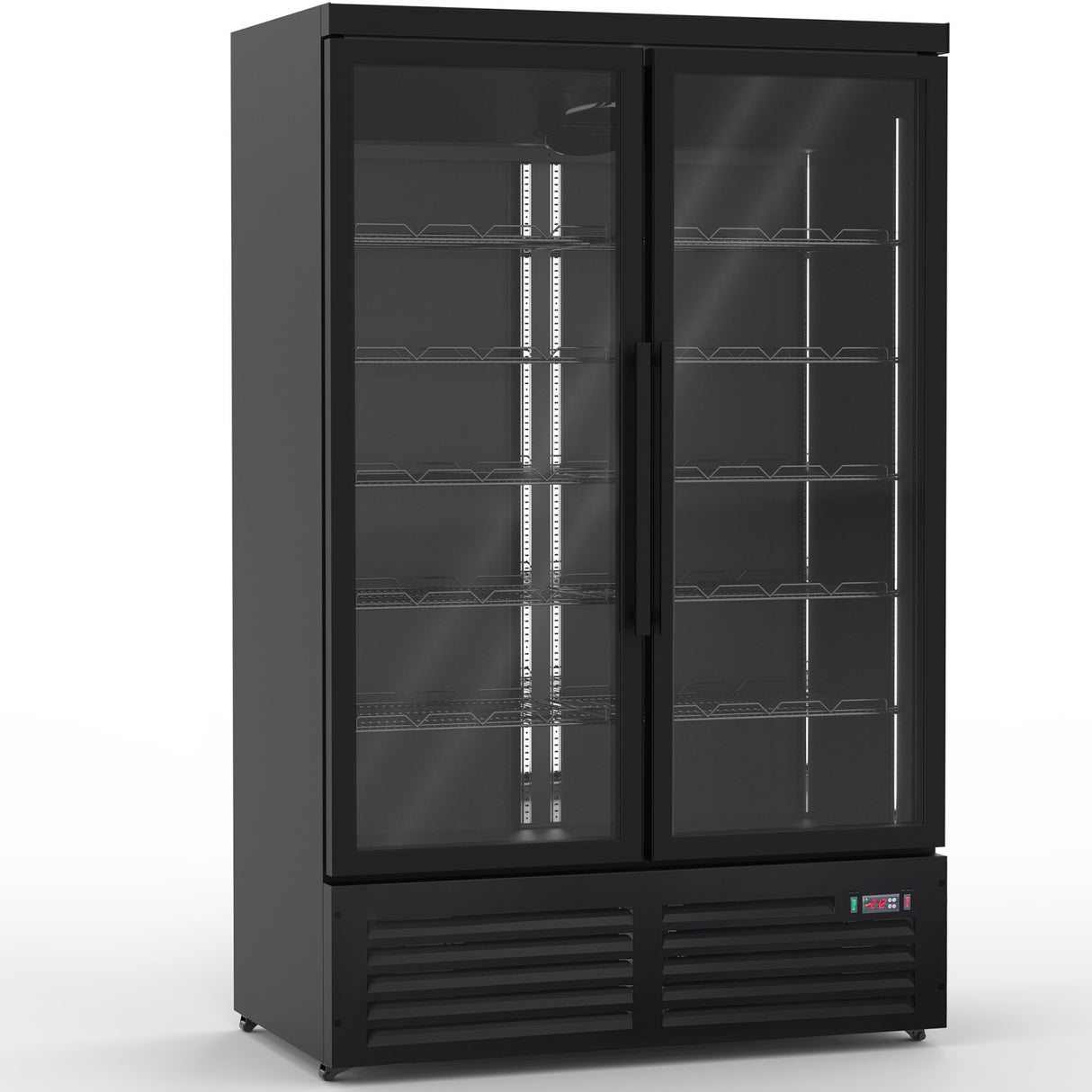 Commercial Display Freezer With Double Glass Door 930 Litres Black |  Kxd1253 Black