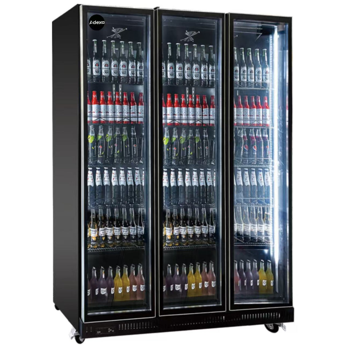 Commercial Beverage Cooler 1195 Litres Triple Glass Door Fan Cooling 1680x605x1965mm Black | Lc1680 J