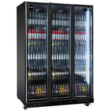 Commercial Beverage Cooler 1195 Litres Triple Glass Door Fan Cooling 1680x605x1965mm Black | Lc1680 J