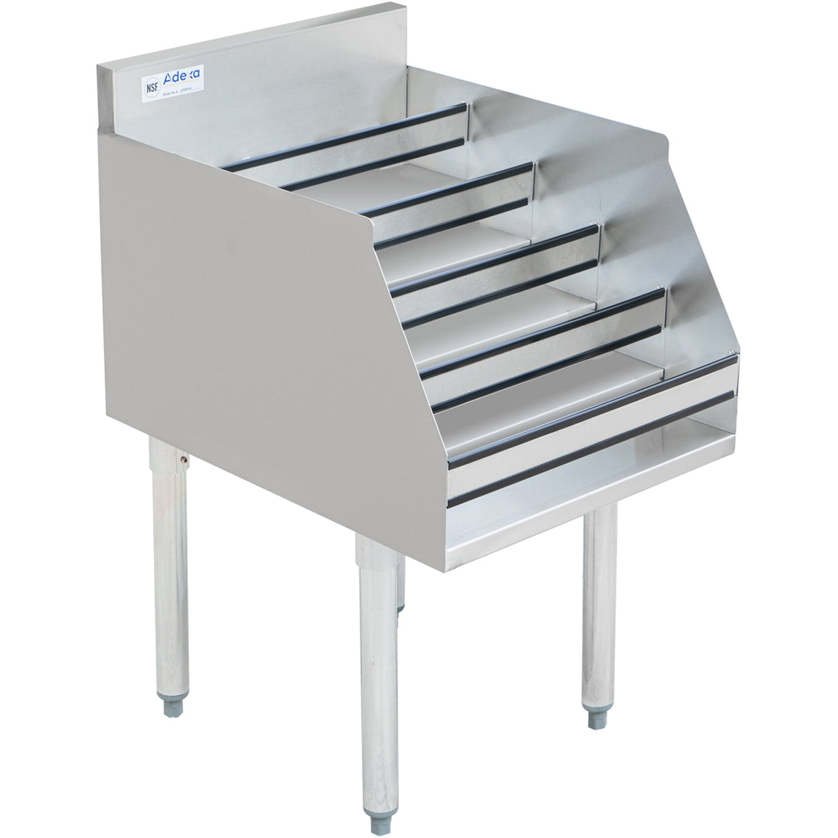 Commercial Liquor Bottle Display Rack 5 Tier With Backsplash Stainless Steel 760x580x760mm |  Ldr2330