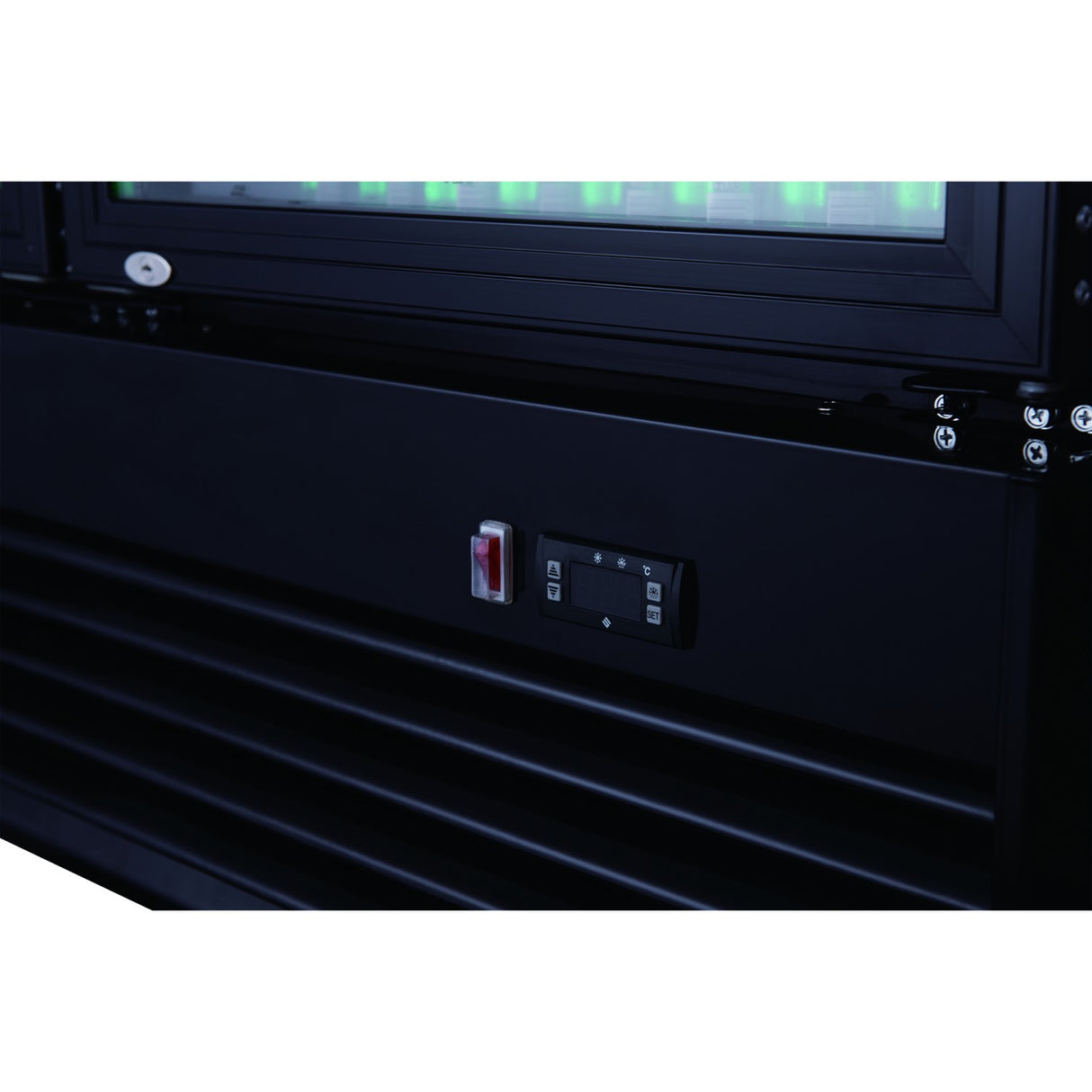 Commercial Bottle Cooler Upright 930 Litres Ventilated Cooling Twin Hinged Doors Black | Lg1000 Bfpblack
