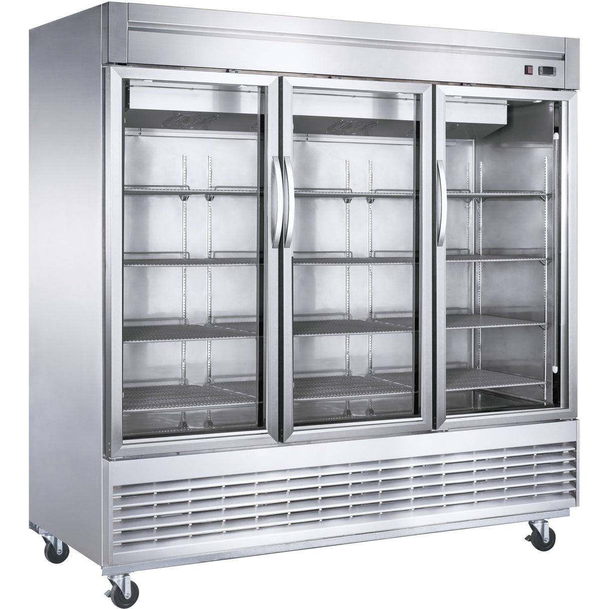 1800lt Commercial Upright Refrigerator Triple Glass Door Stainless Steel |  D83 Rgs3