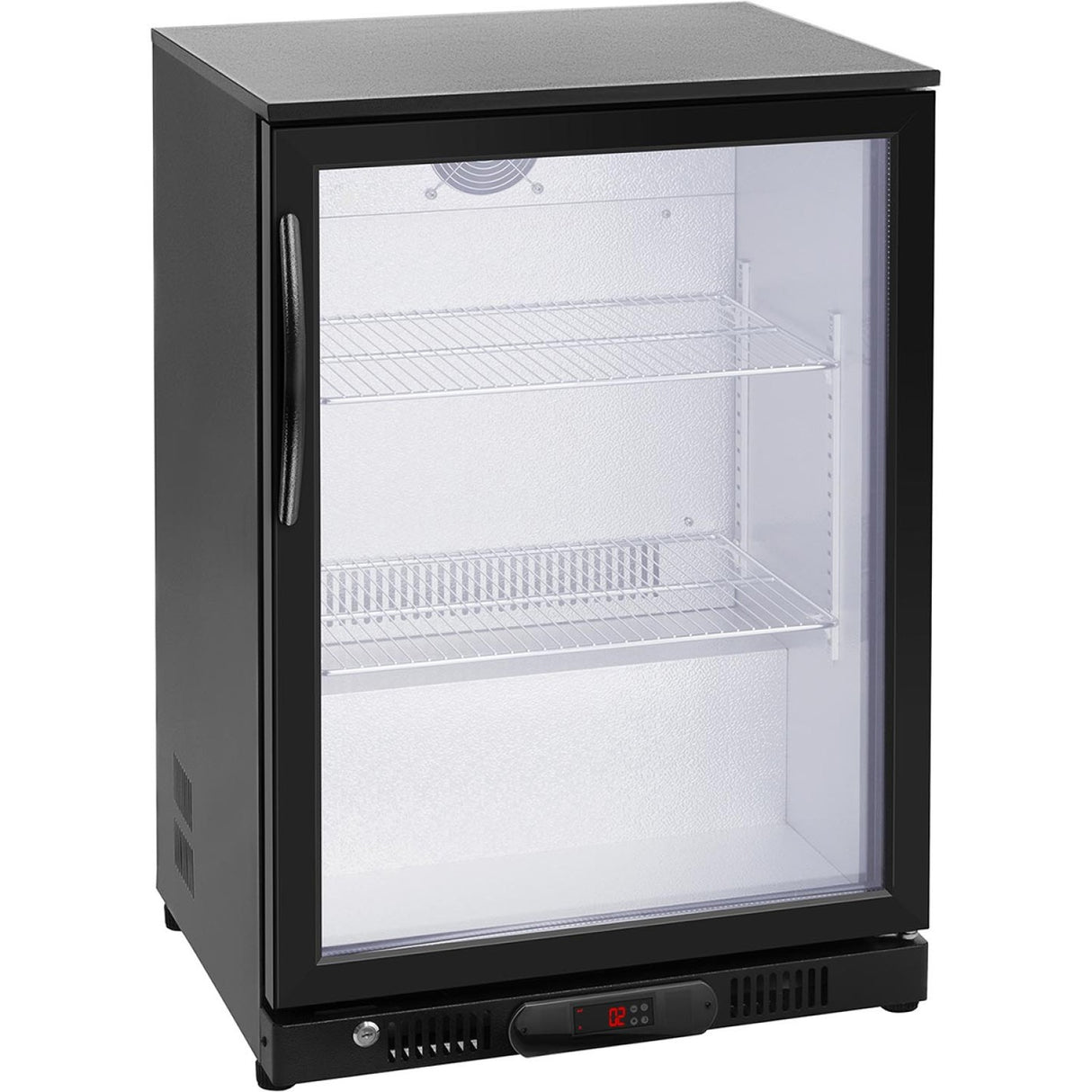 Back Bar Cooler 1 Hinged Door 128 Litres Black |  Bc01 Pp