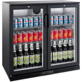 Back bar cooler 2 hinged doors 200 litres Black |  GN220H