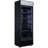 Commercial Drink Cooler Upright 282 Litres Static Cooling Hinged Glass Door Black Canopy Light | Lg282 Bblack