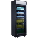 Commercial Drink cooler Upright 402 litres Dynamic cooling Hinged glass door Black Canopy light |  LG402DFBLACK