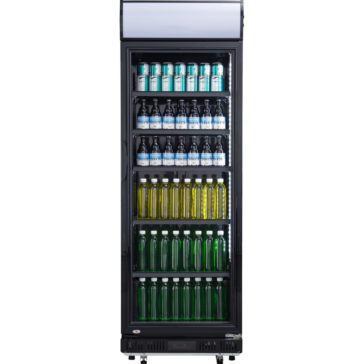 Commercial Drink Cooler Upright 402 Litres Dynamic Cooling Hinged Glass Door Black Canopy Light |  Lg402 Dfblack