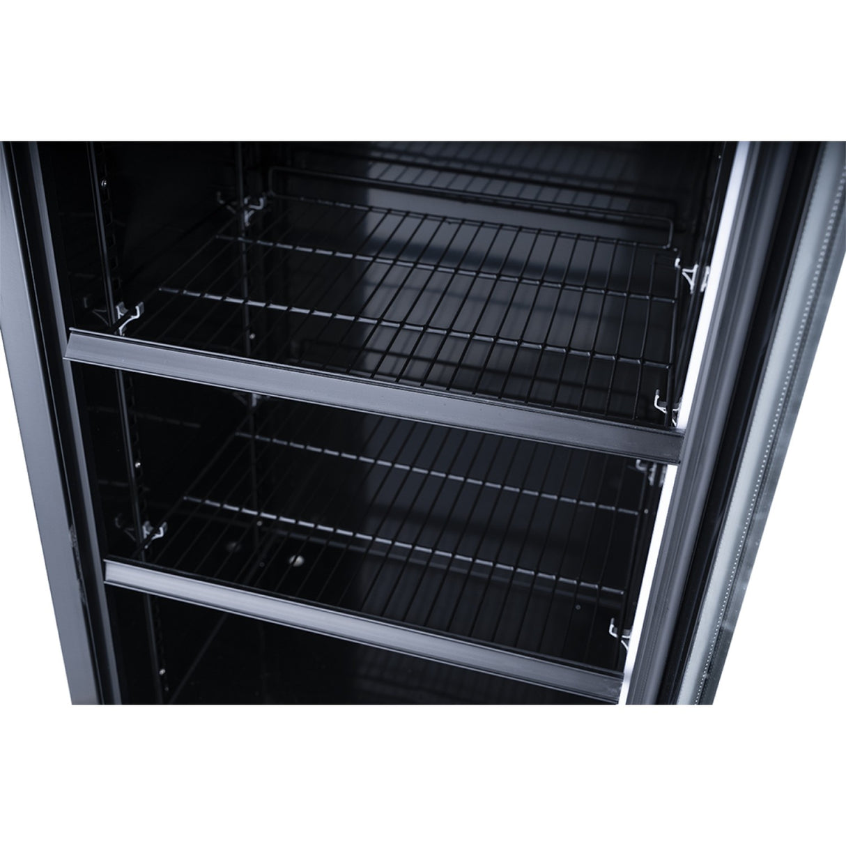 Commercial Drink Cooler Upright 402 Litres Dynamic Cooling Hinged Glass Door Black Canopy Light |  Lg402 Dfblack