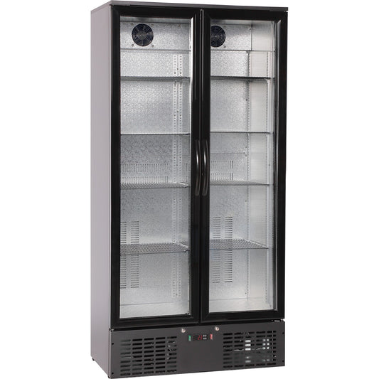 Commercial Bar bottle cooler Upright Twin door 470 litres Black |  LG510H