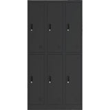Commercial Black 6 Door Locker 900x450x1800mm |  Locker6 Twblack
