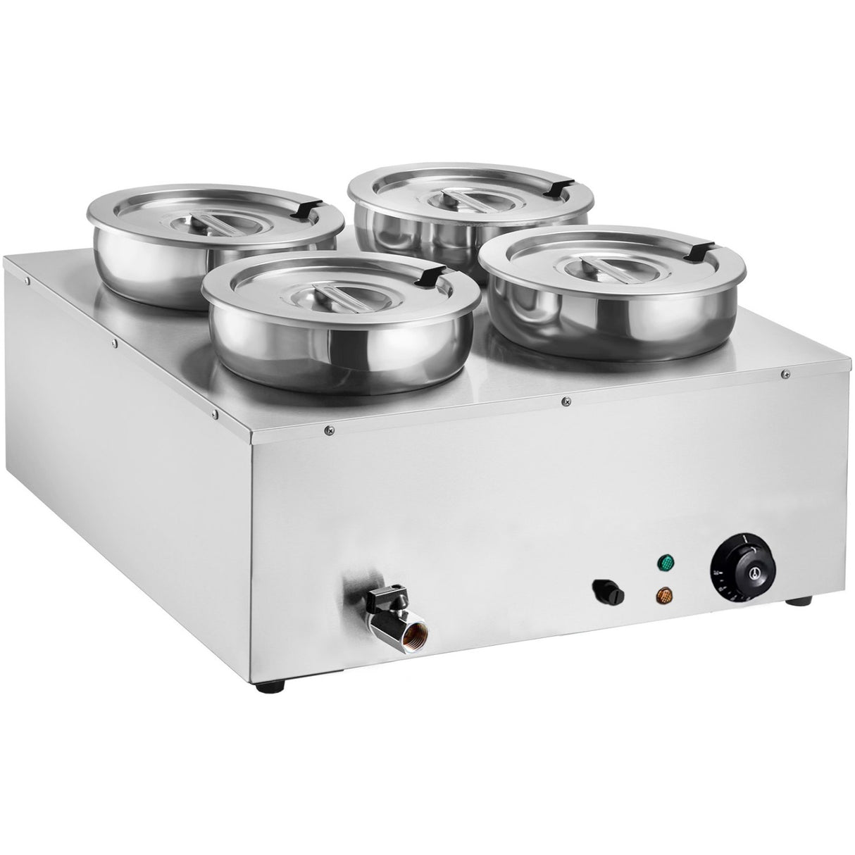 Commercial 28 L Stainless Steel 4 Pot Bain Marie Soup &Amp; Sauce Warmer 580×595×375mm | M847