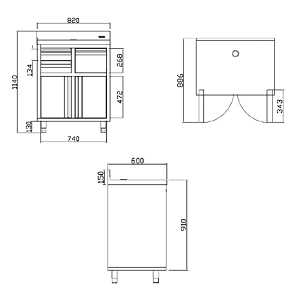 Back Bar Coffee Unit 820mm Wide