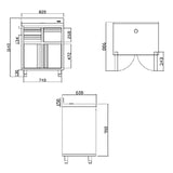 Back Bar Coffee Unit 820mm Wide