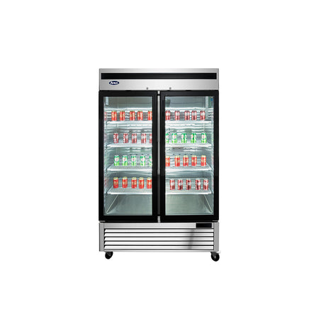 Atosa MCF8707GR Slimline Upright Double Glass Door Fridge