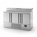 Compact Triple Door Refrigerated Counter With Raised Collar