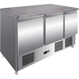 Refrigerated Prep Counter Marble Top 3 Doors |  Mts93
