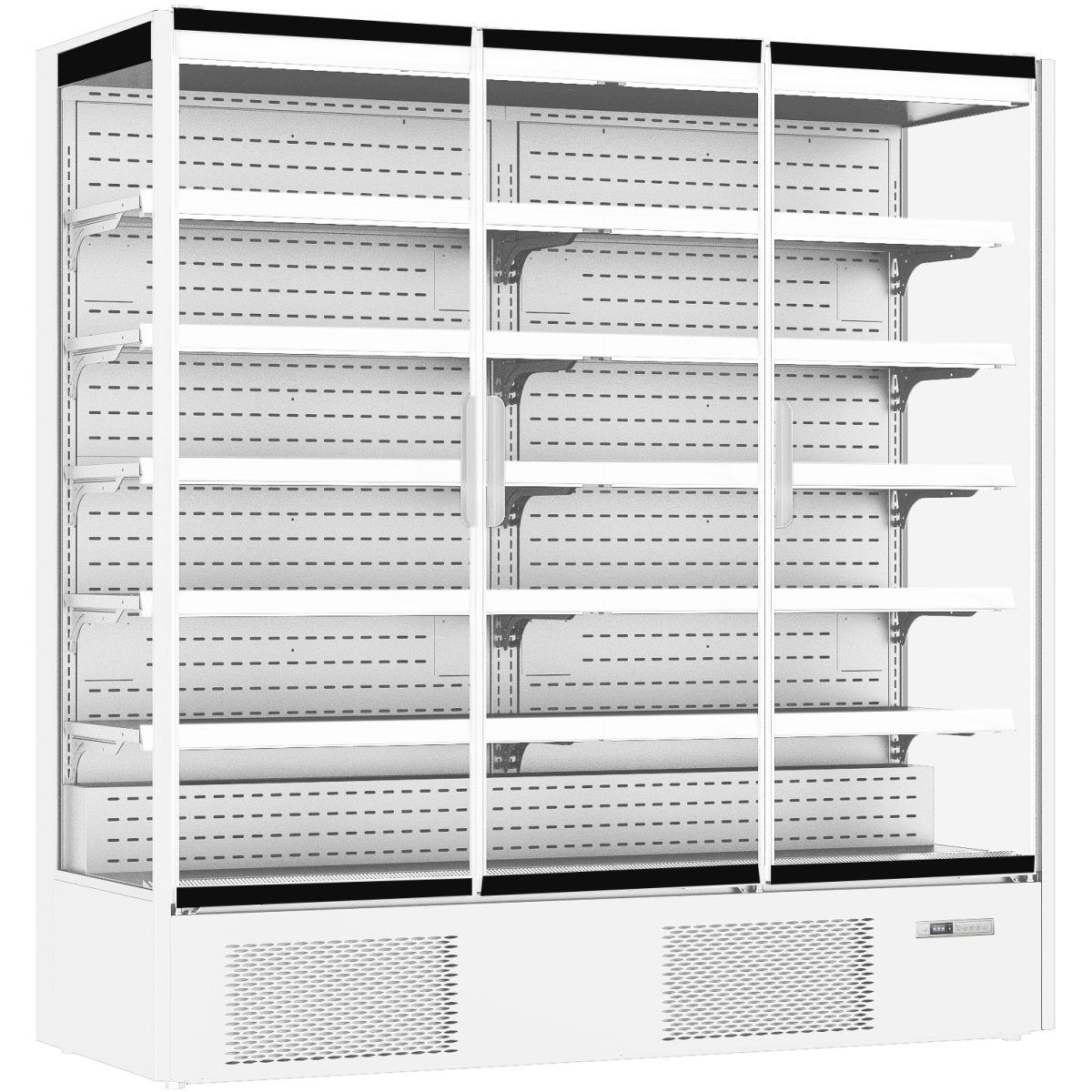 Commercial Triple Door Display Merchandiser Fridge 1147 litres White |  MULTI155GLASSWHITE