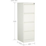 Professional Filing Cabinet 4 Drawer 460x620x1330mm White |  Mxdc3 White