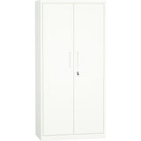 Professional Metal Storage Cabinet 2 Doors 900x400x1800mm Lock 4 Adjustable Shelves White |  Mxfc14 White
