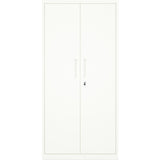 Professional Metal Storage Cabinet 2 Doors 900x400x1800mm Lock 4 Adjustable Shelves White |  Mxfc14 White