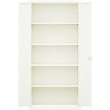 Professional Metal Storage Cabinet 2 Doors 900x400x1800mm Lock 4 Adjustable Shelves White |  Mxfc14 White