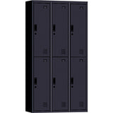 Commercial 6 Door Locker 900x450x1850mm Black |  Myl06 Black