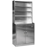 Commercial Stainless Steel Cabinet 2 Doors 4 Shelves 850x500x1850mm |  MYSLC13